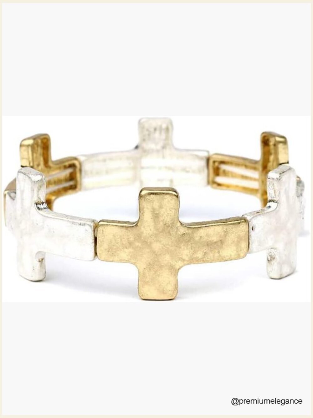 Statement Cross Stretch Bangle Bracelet, 6.5"